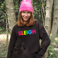 Neon Rainbow Sleigh Christmas Sweatshirt Jumper