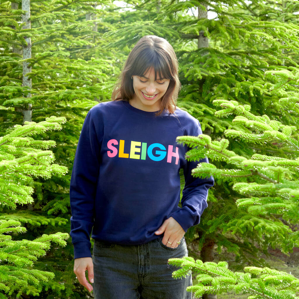 Neon Rainbow Sleigh Christmas Sweatshirt Jumper