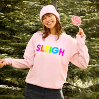 Neon Rainbow Sleigh Christmas Sweatshirt Jumper