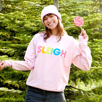 Neon Rainbow Sleigh Christmas Sweatshirt Jumper