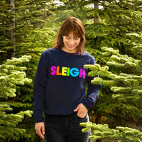 Neon Rainbow Sleigh Christmas Sweatshirt Jumper