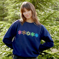 Neon Rainbow Snowflakes Christmas Sweatshirt Jumper