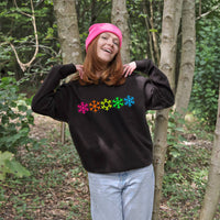 Neon Rainbow Snowflakes Christmas Sweatshirt Jumper
