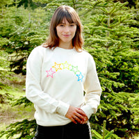 Neon Rainbow Stars Christmas Sweatshirt Jumper