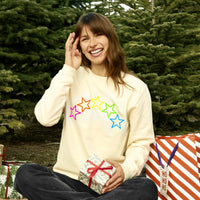 Neon Rainbow Stars Christmas Sweatshirt Jumper