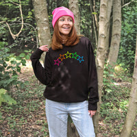 Neon Rainbow Stars Christmas Sweatshirt Jumper