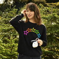 Neon Rainbow Stars Christmas Sweatshirt Jumper