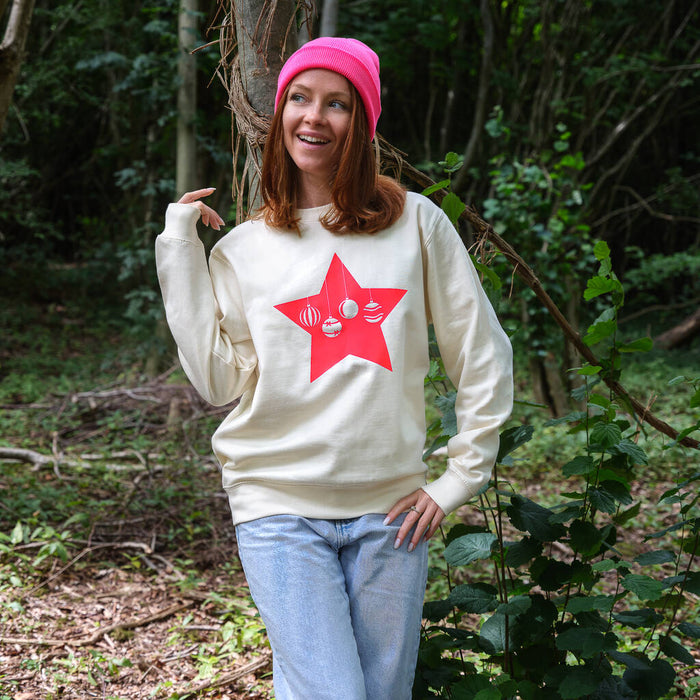 Neon Star Baubles Christmas Jumper Sweatshirt