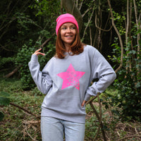 Neon Star Cascading Snowflakes Christmas Jumper Sweatshirt
