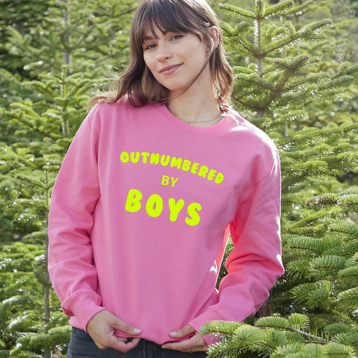 'Outnumbered By Boys' Mum Jumper Sweatshirt