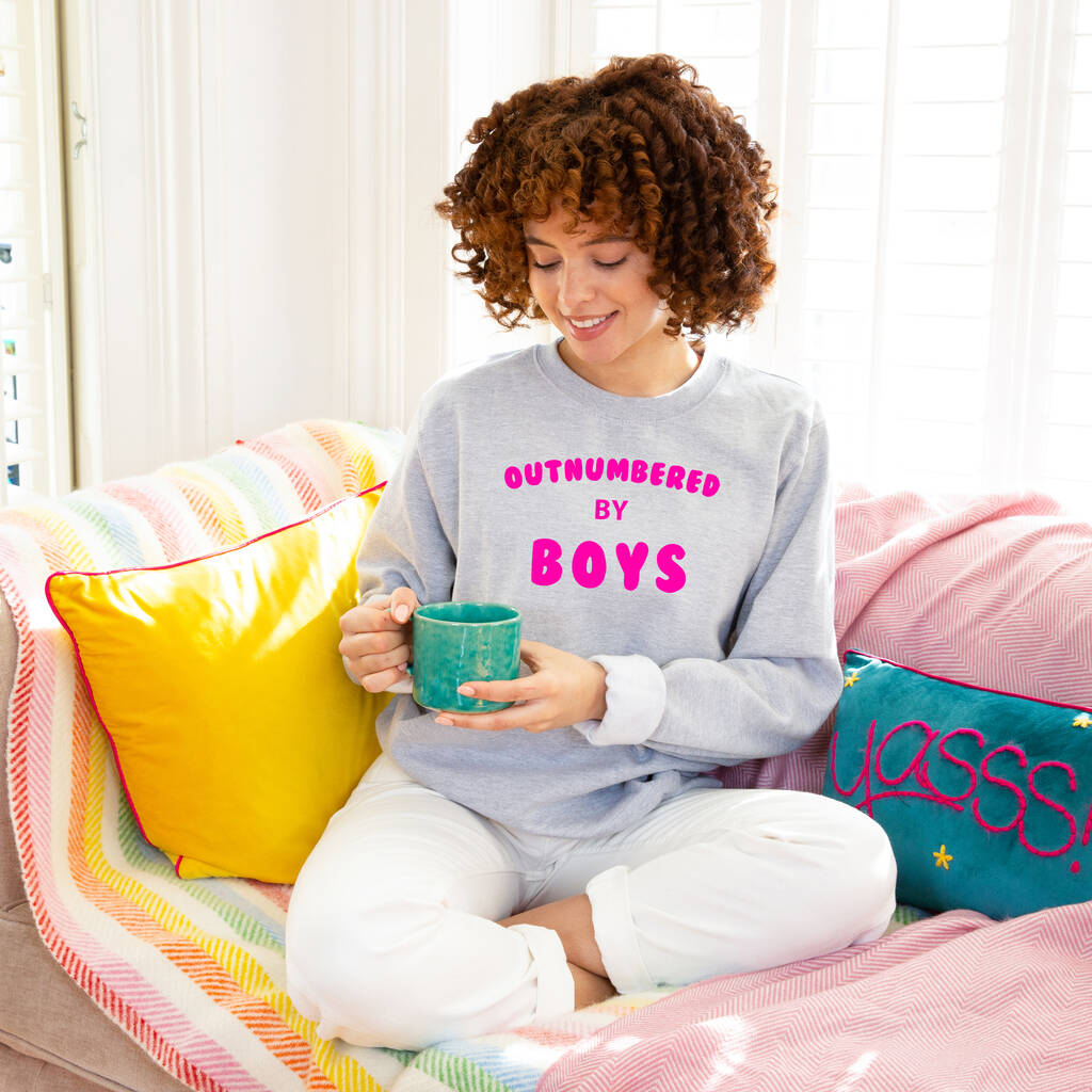 Outnumbered By Boys' Mum Jumper Sweatshirt