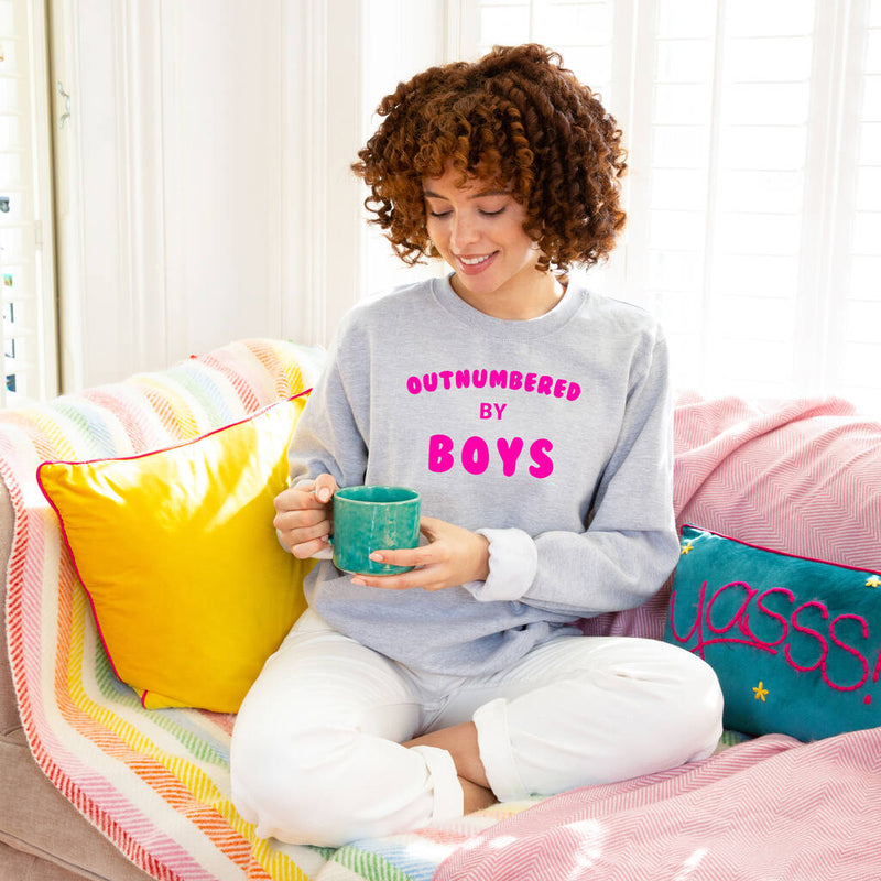 Outnumbered By Boys' Mum Jumper Sweatshirt