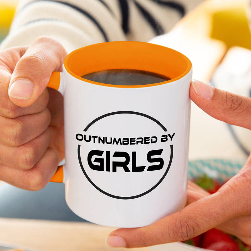 'Outnumbered By Girls' Mug For Dad