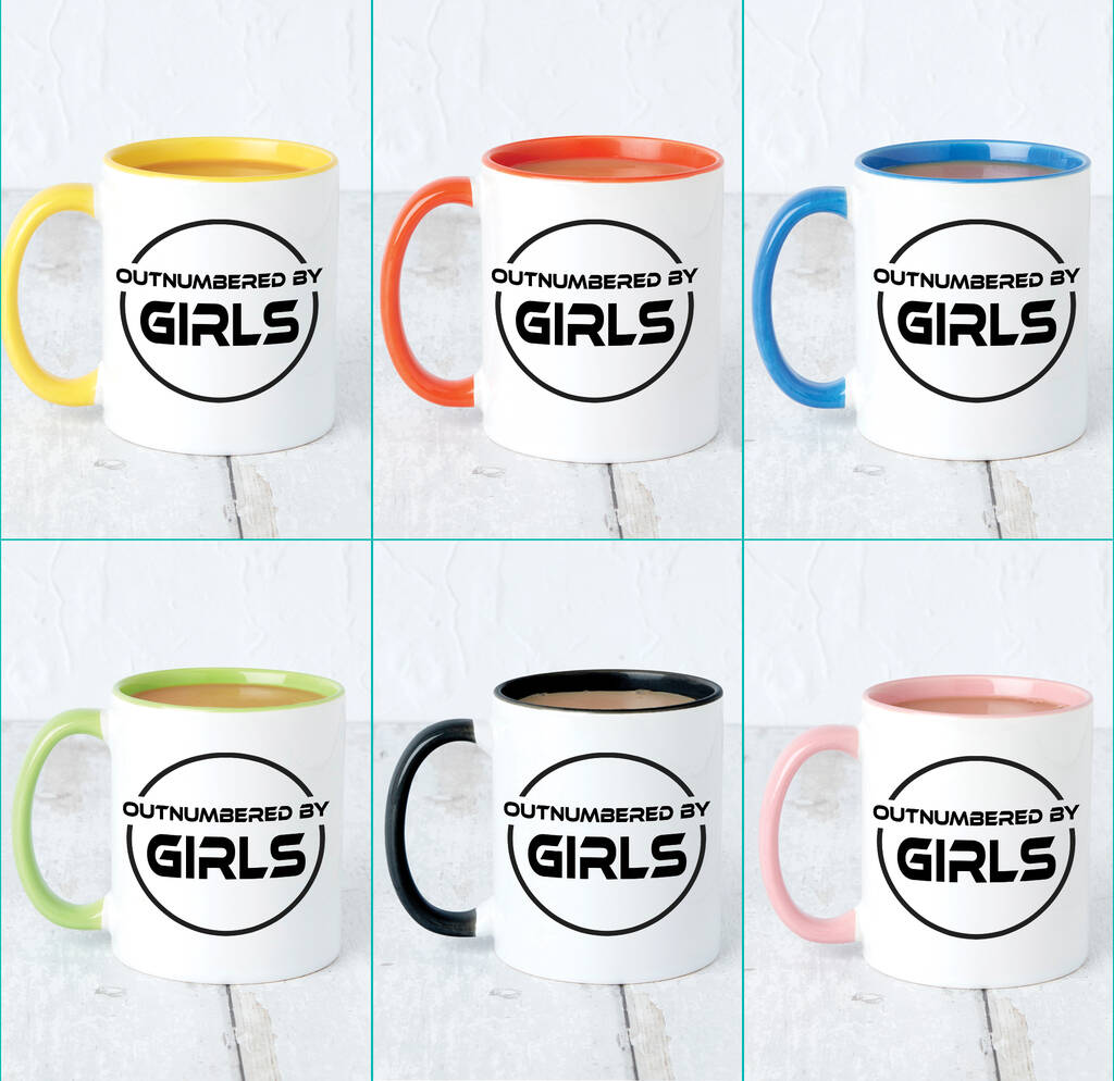 'Outnumbered By Girls' Mug For Dad