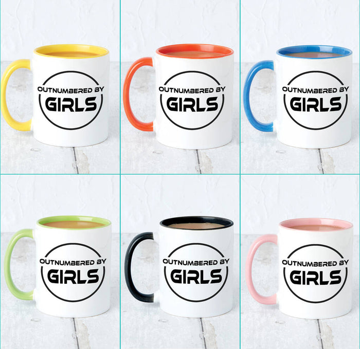 'Outnumbered By Girls' Mug For Dad