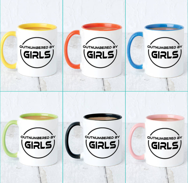 'Outnumbered By Girls' Mug For Dad