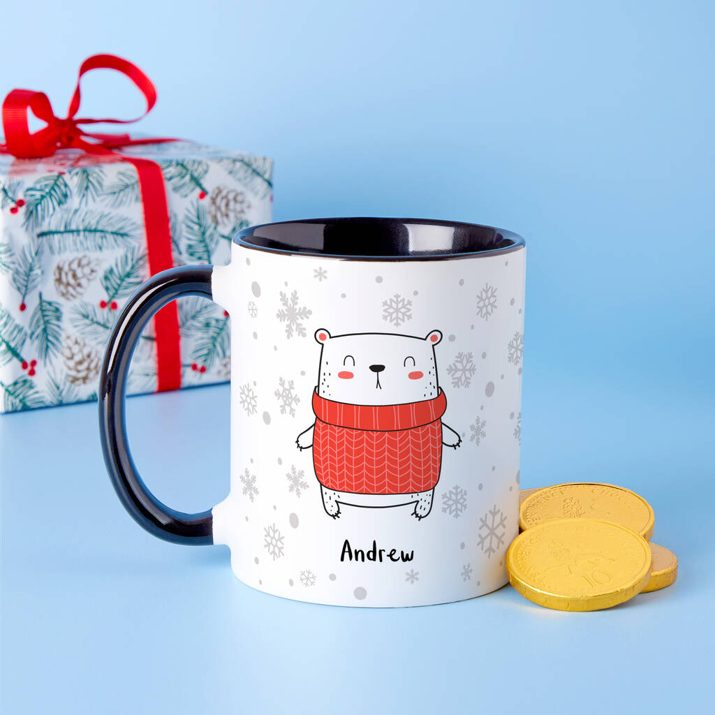 Penguin and Polar Bear Personalised Couples Mug Set