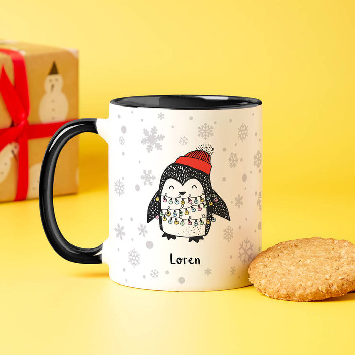 Penguin and Polar Bear Personalised Couples Mug Set