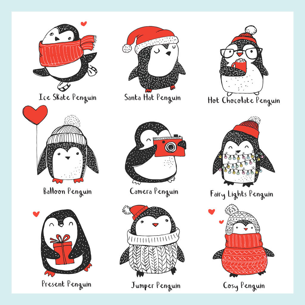 Penguin and Polar Bear Personalised Couples Mug Set