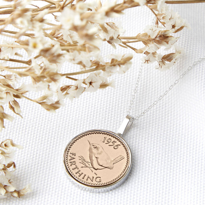 70th Birthday 1956 Farthing Coin Necklace