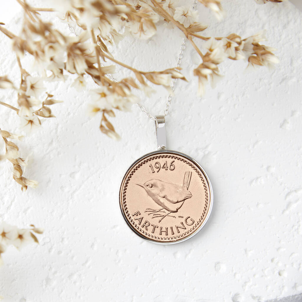 80th Birthday 1946 Farthing Coin Necklace