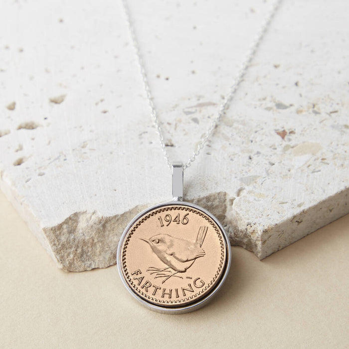 80th Birthday 1946 Farthing Coin Necklace