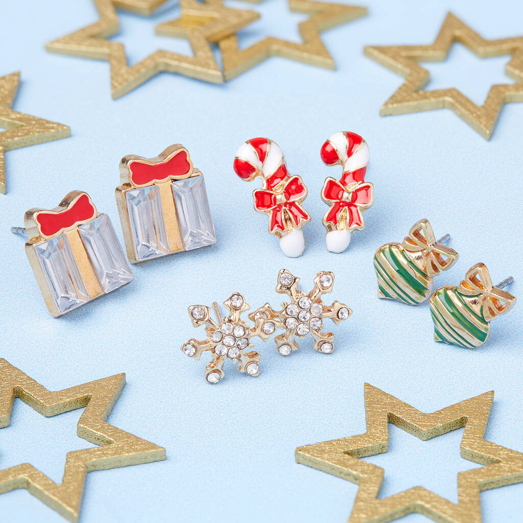 Perfect Prezzie Gold Plated Christmas Earring Set