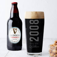 Personalised 18th Birth Year And Name Beer Glass