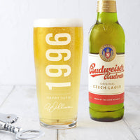 Personalised 30th Birth Year And Name Beer Glass