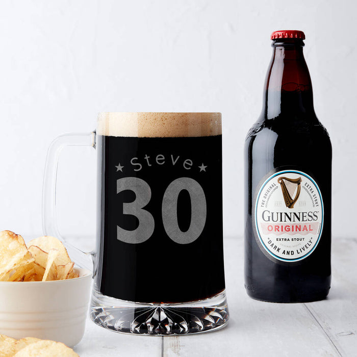 Personalised 30th Birthday Age And Name Beer Tankard