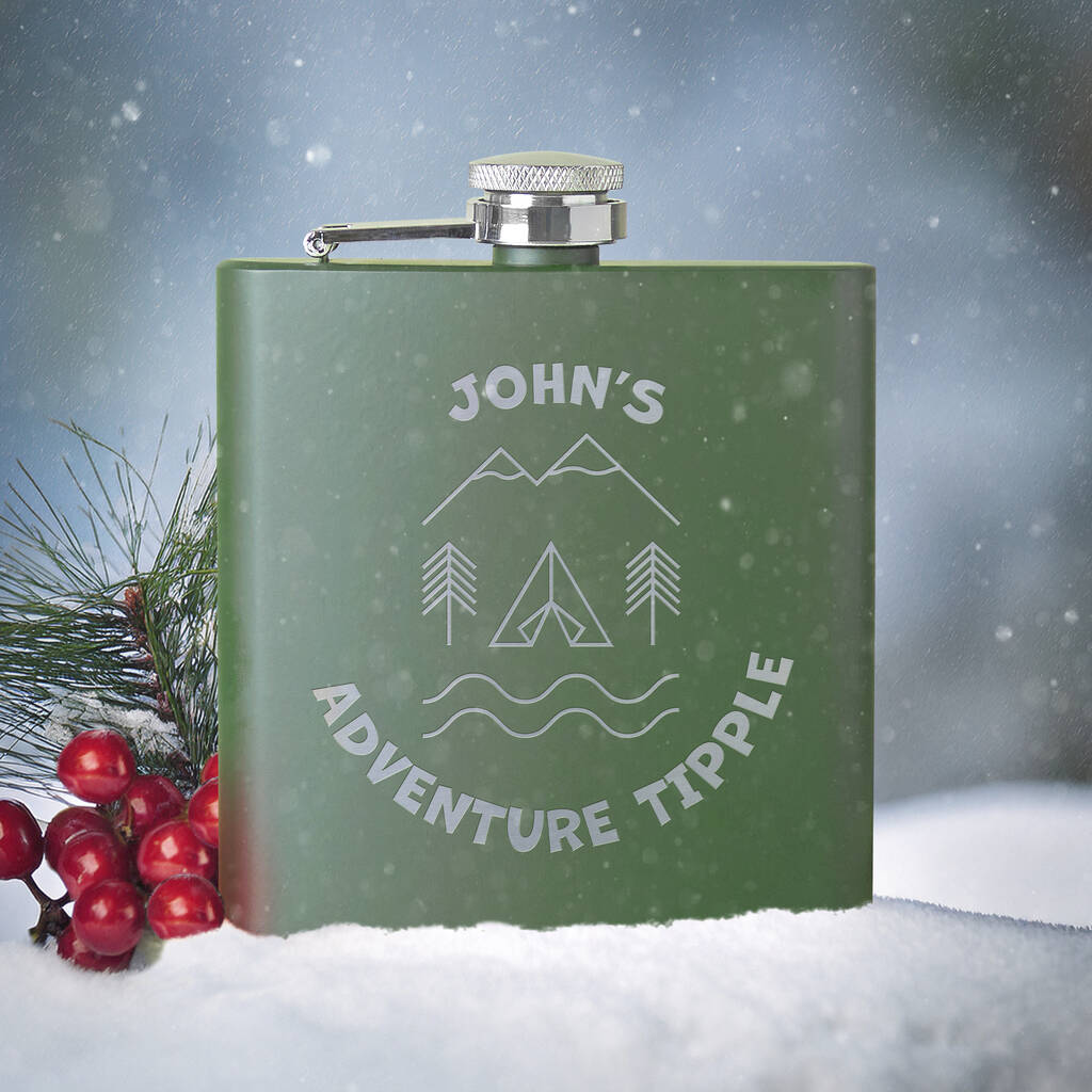 Personalised Adventure Tipple Father's Day Hip Flask
