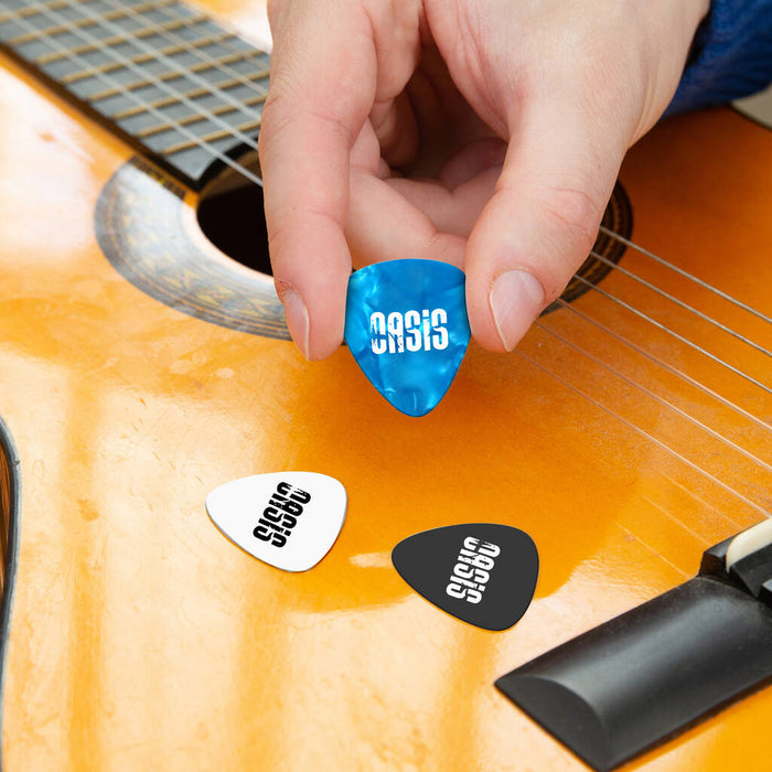 Personalised Band Name Guitar Plectrum / Pick Coloured Set