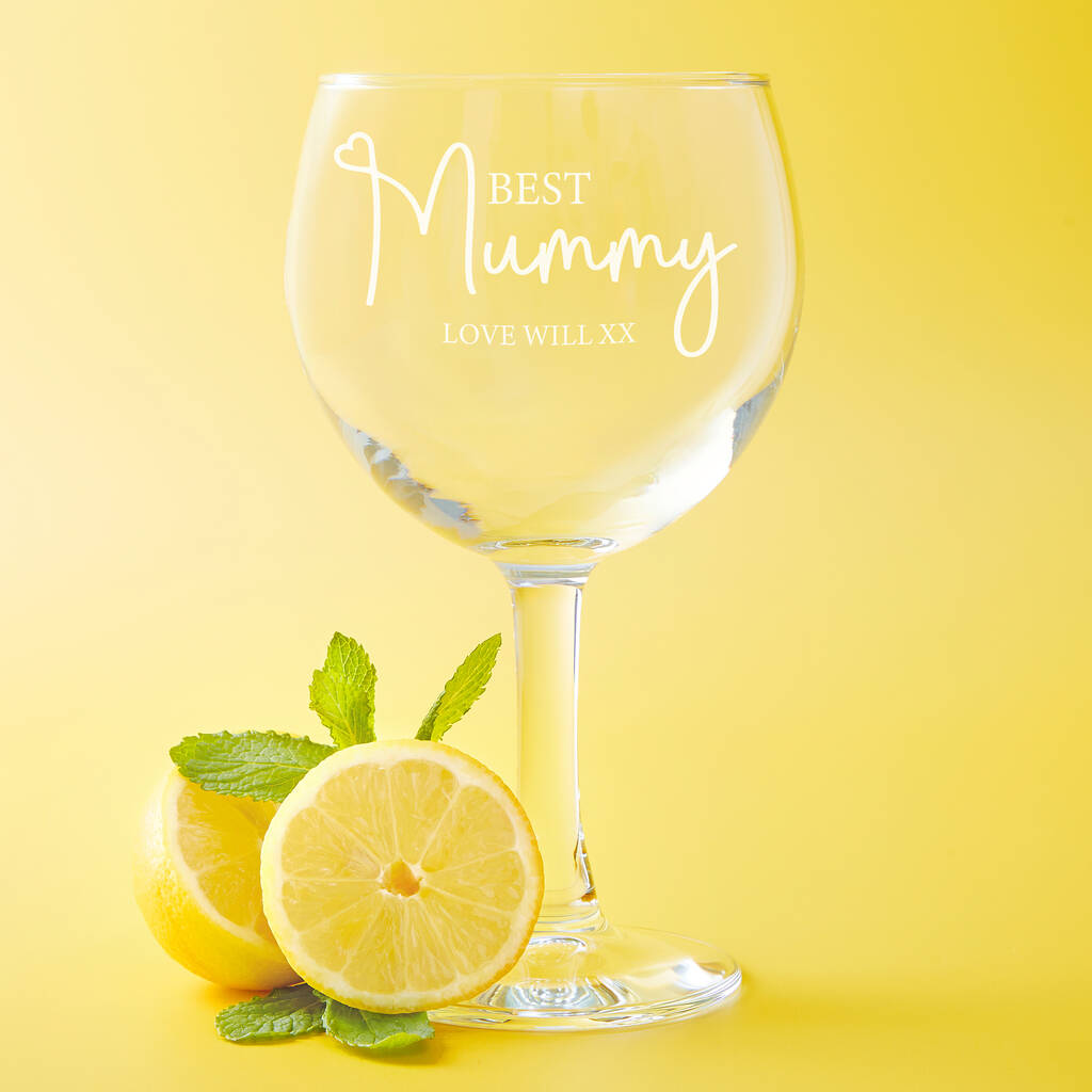 Personalised Best Mummy Mother's Day Gin Glass