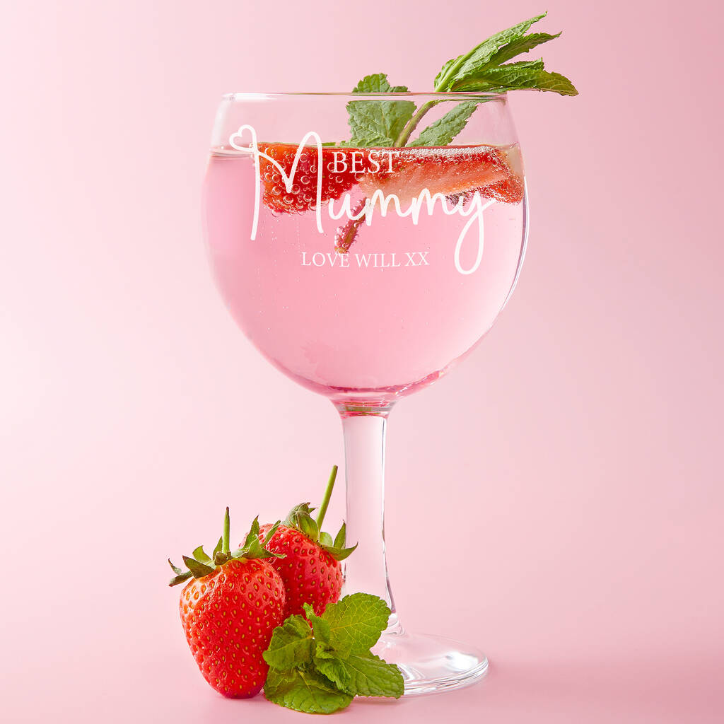 Personalised Best Mummy Mother's Day Gin Glass