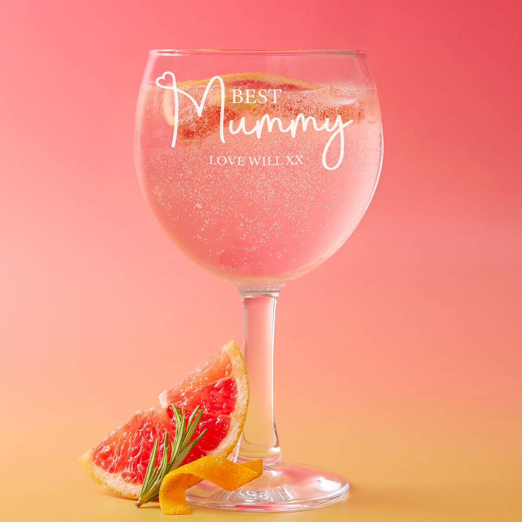 Personalised Best Mummy Mother's Day Gin Glass
