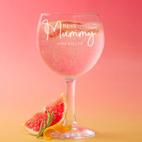 Personalised Best Mummy Mother's Day Gin Glass