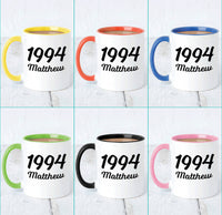 Personalised Milestone Birthday Name And Year Mug