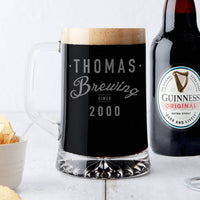 Personalised 'Brewing Since' Year And Name Beer Tankard