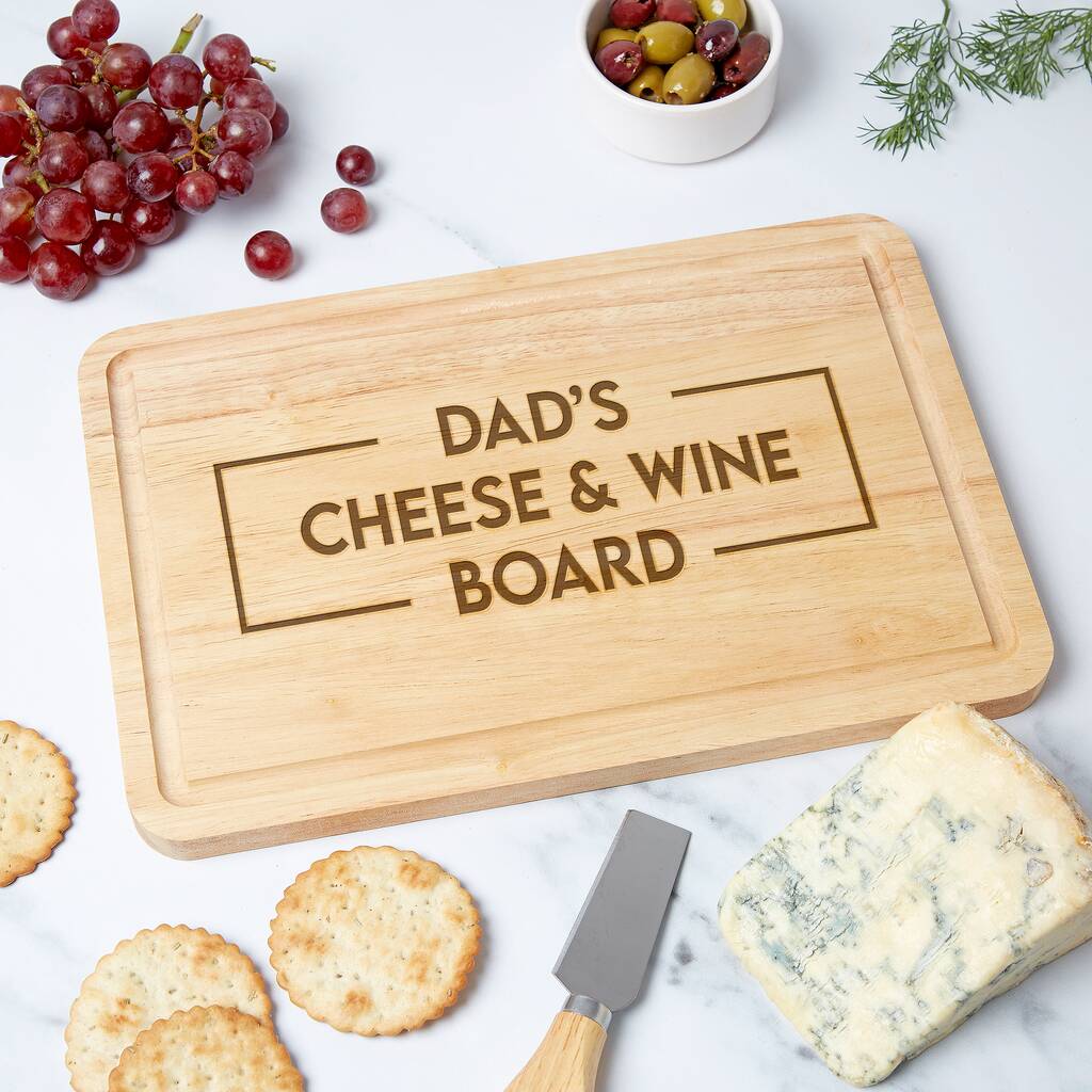 Personalised Cheese and Wine Board For Dad