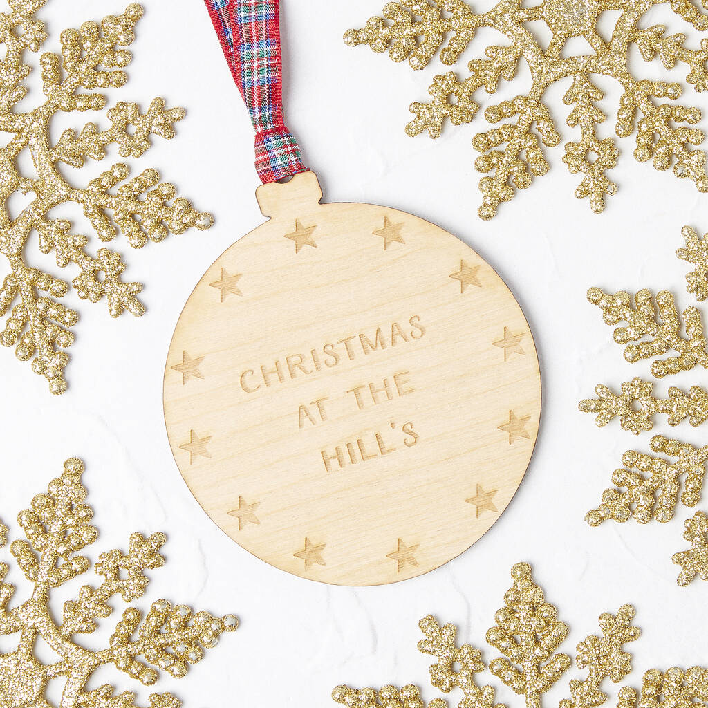 Personalised Christmas At The...Wooden Christmas Decoration
