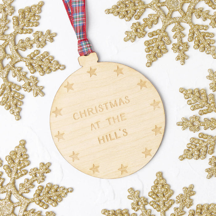 Personalised Christmas At The...Wooden Christmas Decoration