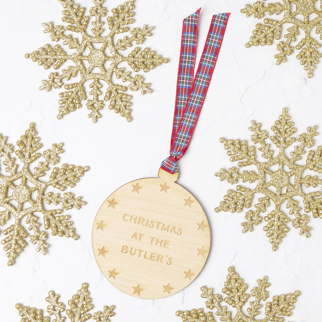 Personalised Christmas At The...Wooden Christmas Decoration