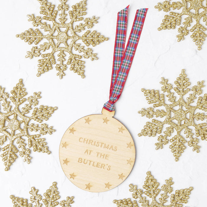 Personalised Christmas At The...Wooden Christmas Decoration