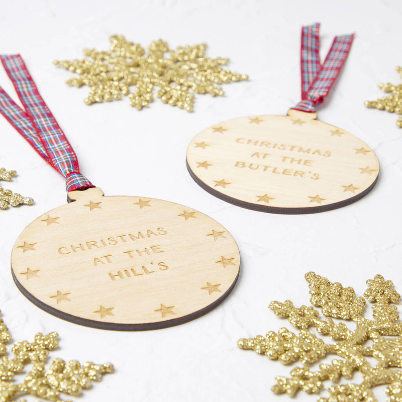 Personalised Christmas At The...Wooden Christmas Decoration