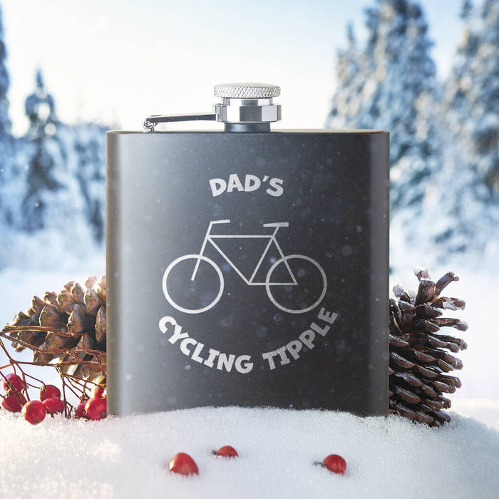 Personalised Cycling Tipple Father's Day Hip Flask