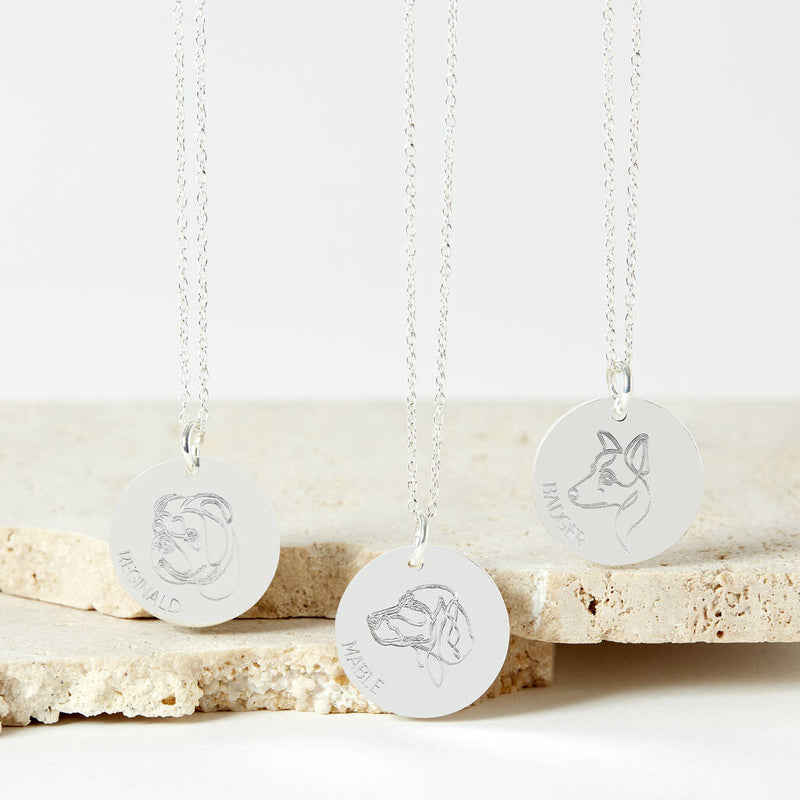 Personalised Dog Breed Silver Plated Necklace