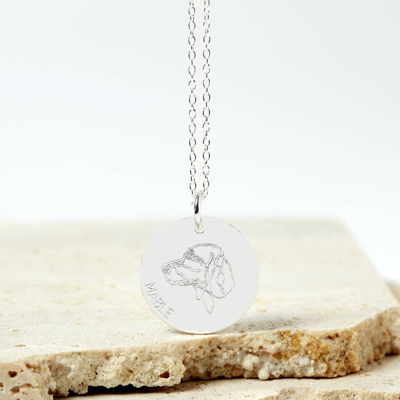 Personalised Dog Breed Silver Plated Necklace