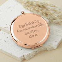 Personalised Engraved Initial Rose Gold Compact Mirror