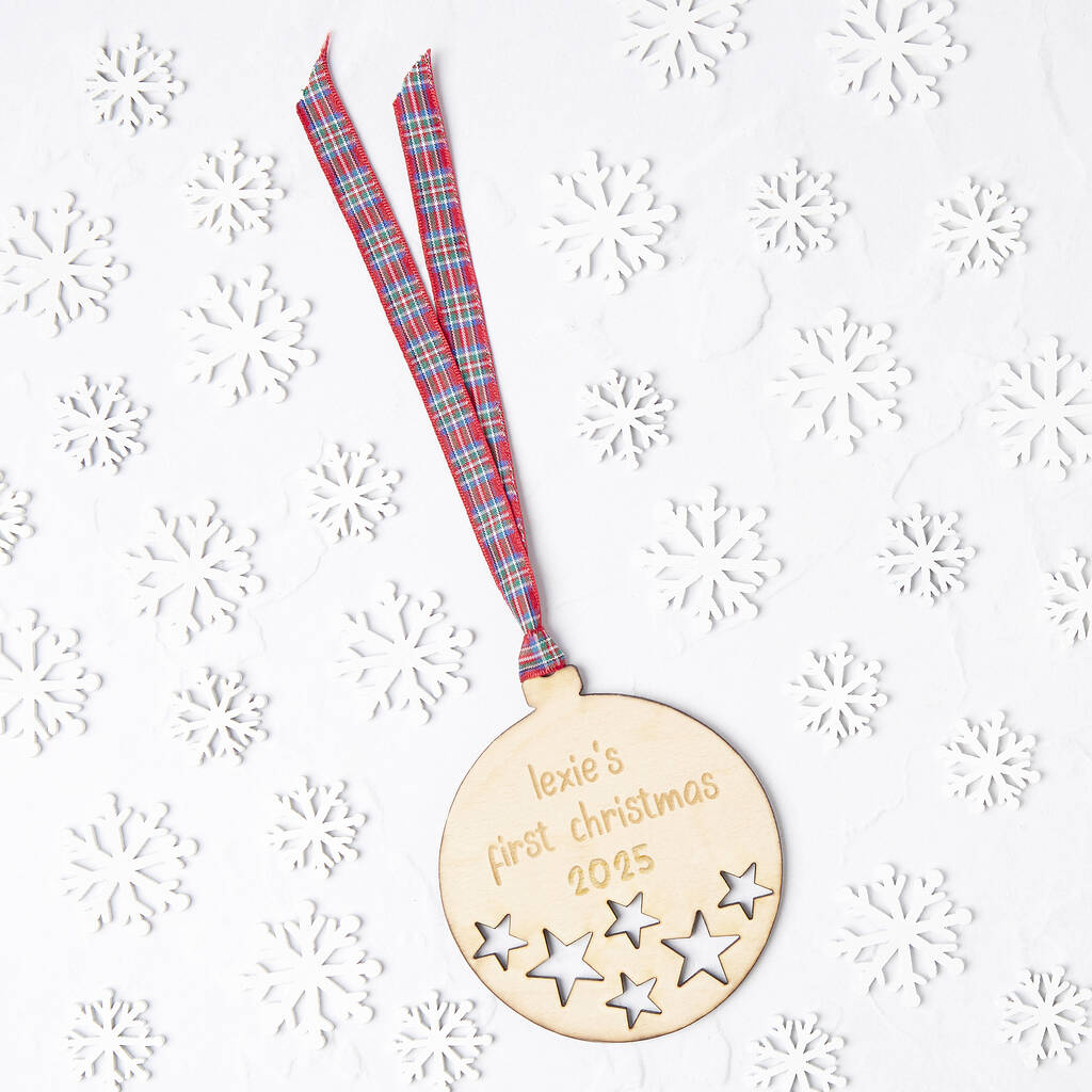 Personalised First Christmas Starry Christmas Bauble