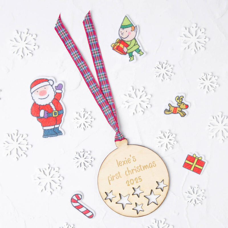 Personalised First Christmas Starry Christmas Bauble